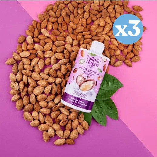 Pack 3x - LAIT POUR LE CORPS T.NEGRO ARGAN ET AMANDES 400 ML - Tulipan Negro - 2