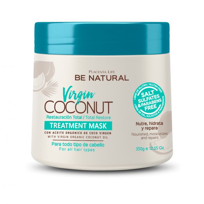Masque capillaire - Masque de traitement à la noix de coco vierge 350gr - Be Natural - 1