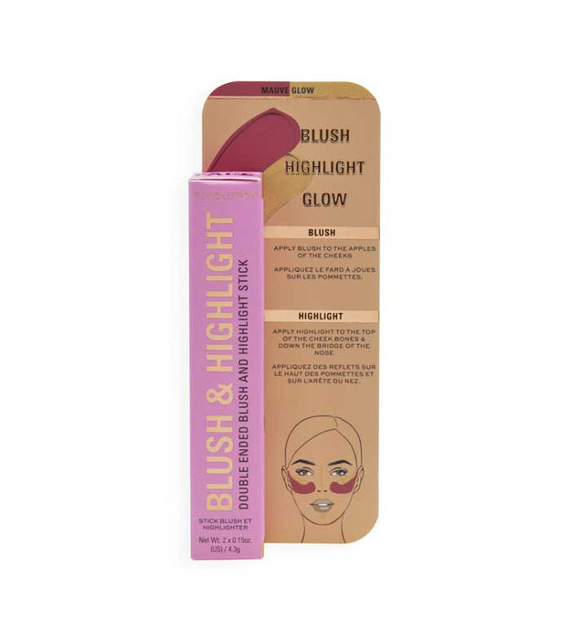 Stick Duo Illuminateur et Blush - Make Up Revolution : Mauve Glow - 2