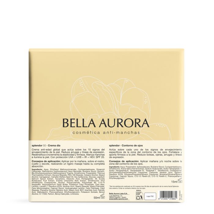 Pack Splendor Crème de Jour + Contour des Yeux 65 ml - Bella Aurora - 4
