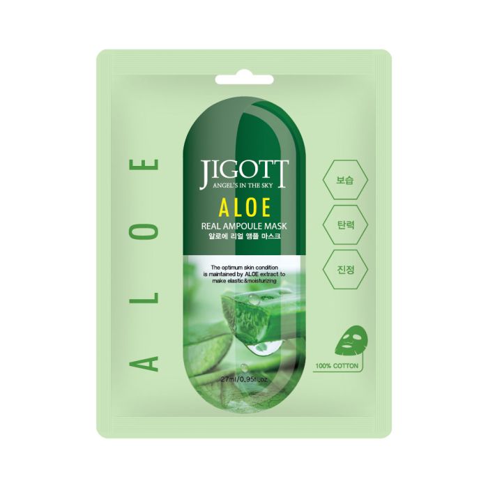 Masque facial à l'aloé vera Aloe Real Ampoule 27 ml - Jigott - 1