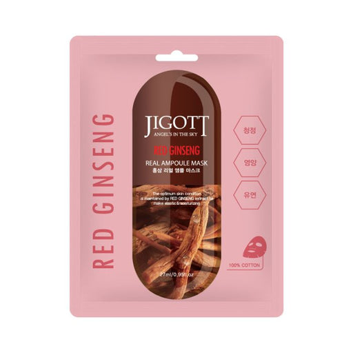 Masque facial à l'ampoule de ginseng rouge réel 27 ml - Jigott - 1