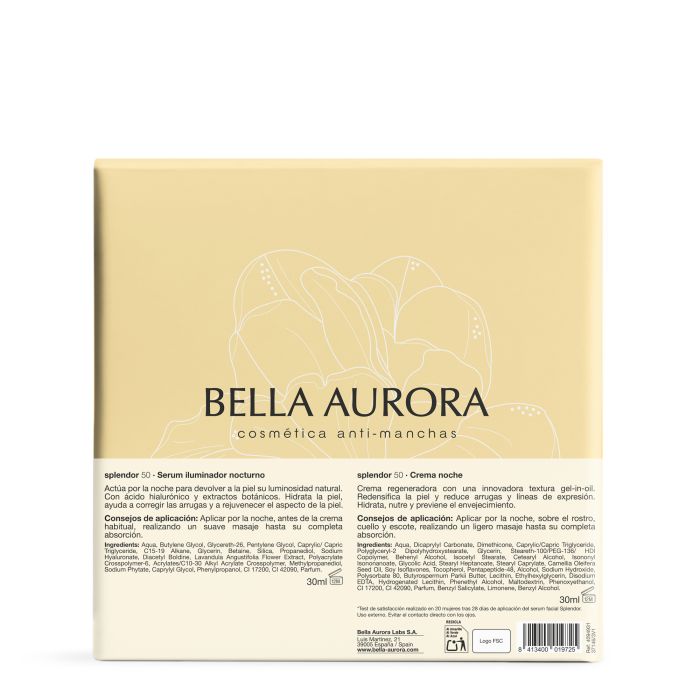 Pack Splendor Sérum Illuminateur de Nuit + Crème de Nuit - Bella Aurora - 4