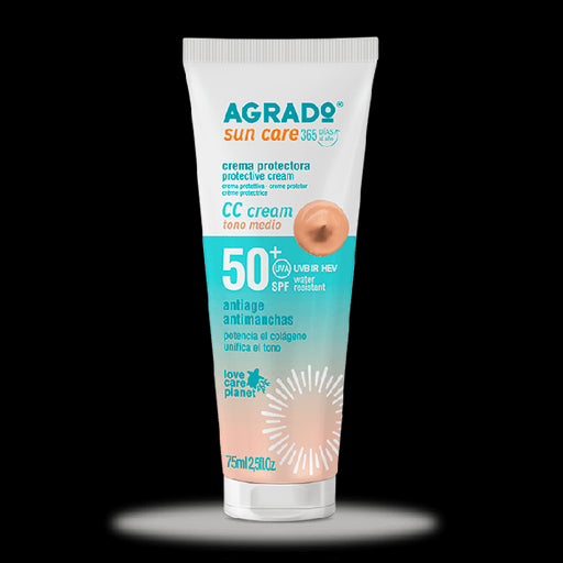 Crème Solaire Protectrice Teintée SPF 50+ 75 ml - Agrado - 1