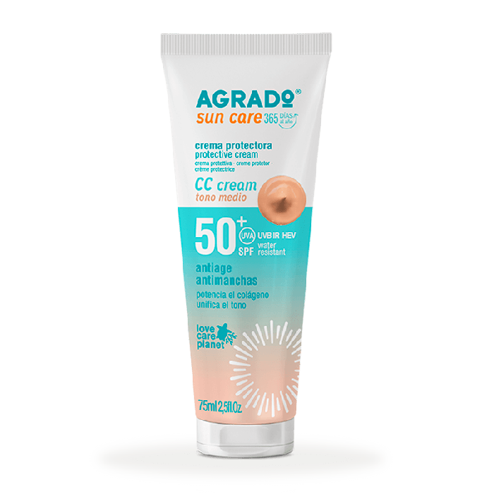 Crème Solaire Protectrice Teintée SPF 50+ 75 ml - Agrado - 1