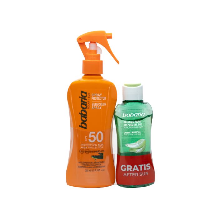Pack Spray Protecteur SPF50 + Baume Après-Soleil Effet Glace 200 ml - Babaria - 1