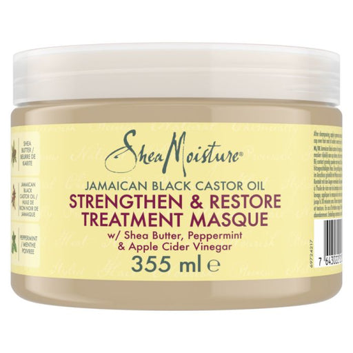 Masque capillaire fortifiant et réparateur à l'huile de ricin noir de Jamaïque 340 gr - Shea Moisture - 1