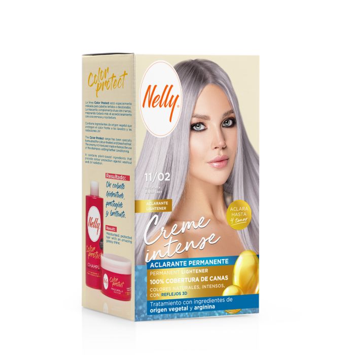 Crème Intense Éclaircissante Permanente 11/02 Gris Argent - Nelly - 1