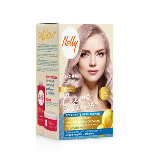 Crème Intense Éclaircissante Permanente 11/08 Blond Perle Rose - Nelly - 1