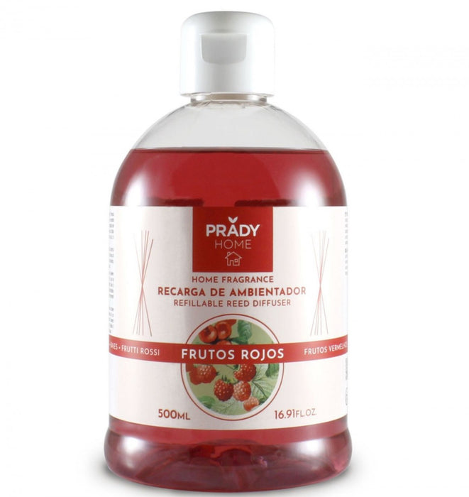 Recharge Mikado - Prady - 500 ml | Assainisseur d'Air au Format Économique pour Diffuseurs avec Bâtonnets - Prady : Frutos Rojos - 1