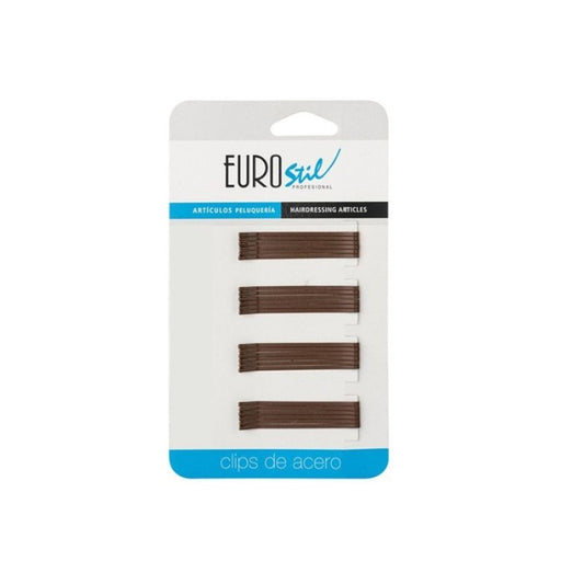 24 Clips Marron Mat 50mm (04484/69) - Eurostil - 2