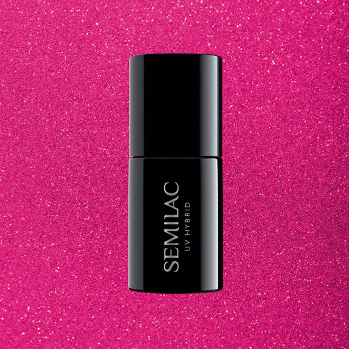Vernis à ongles semi-permanent 7 ml - Semilac : 348 - Charming Ruby Glitter - 1