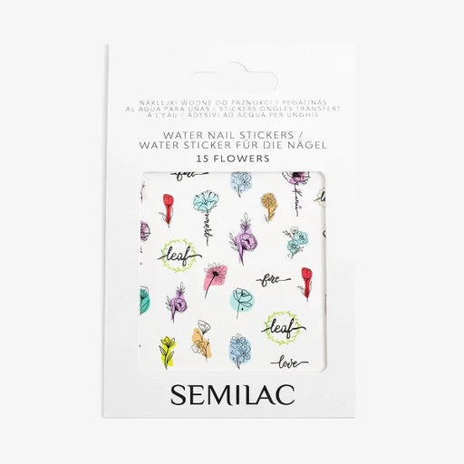 Autocollants à l'eau pour les ongles - Fleurs - Semilac - 1