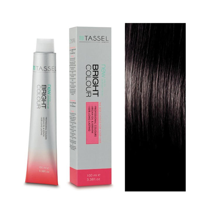 5 Châtain clair - Teinture à l&#39;huile d&#39;argan et à la kératine 100 ml - Tassel : 3 Castaño Oscuro - 1