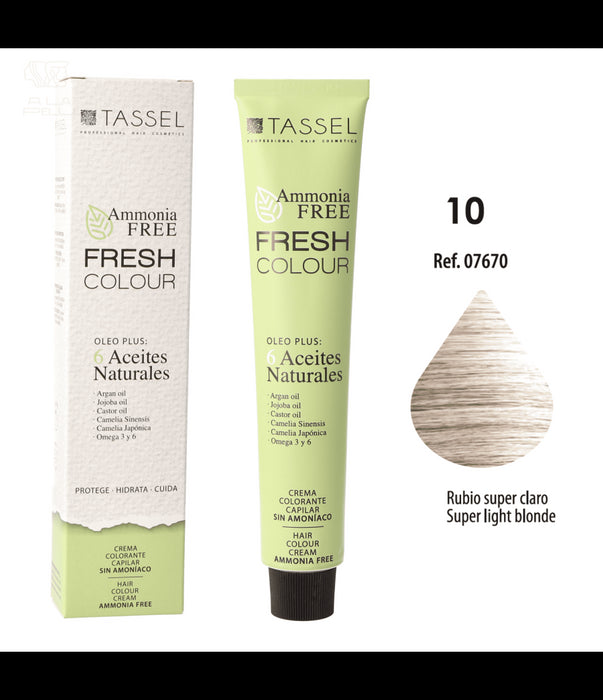 Colorant Fresh Colour sans Ammoniac 100ml - Tassel : 10 - Rubio súper claro - 1