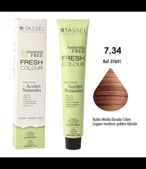 Colorant Fresh Colour sans Ammoniac 100ml - Tassel : 7.34 Rubio medio dorado cobre - 1