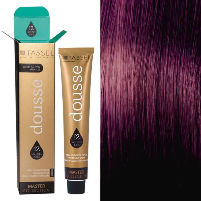 Colorant Tassel Dousse Master Collection - 100 ml | 11 nuances de base avec 12 huiles essentielles - Tassel : 4.65 - CASTAÑO MEDIO VIOLETA ROJIZO - 1