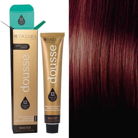 Colorant Tassel Dousse Master Collection - 100 ml | 11 nuances de base avec 12 huiles essentielles - Tassel : 5.56 - CASTAÑO CLARO ROJO VIOLETA - 1