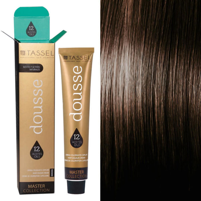 Colorant Tassel Dousse Master Collection - 100 ml | 11 nuances de base avec 12 huiles essentielles - Tassel : 7.85 - RUBIO MEDIO MARRON CAOBA - 1