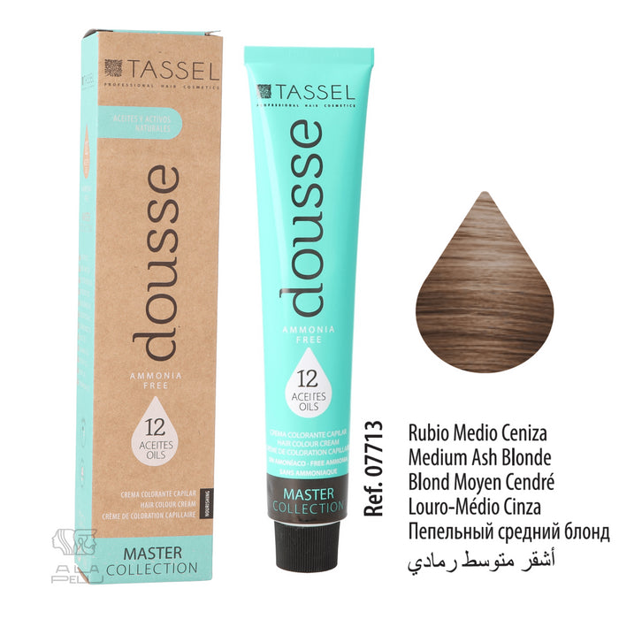 Colorant Tassel Dousse Master Collection - 100 ml | 11 nuances de base avec 12 huiles essentielles - Tassel : 7.1 Rubio Medio Ceniza - 1