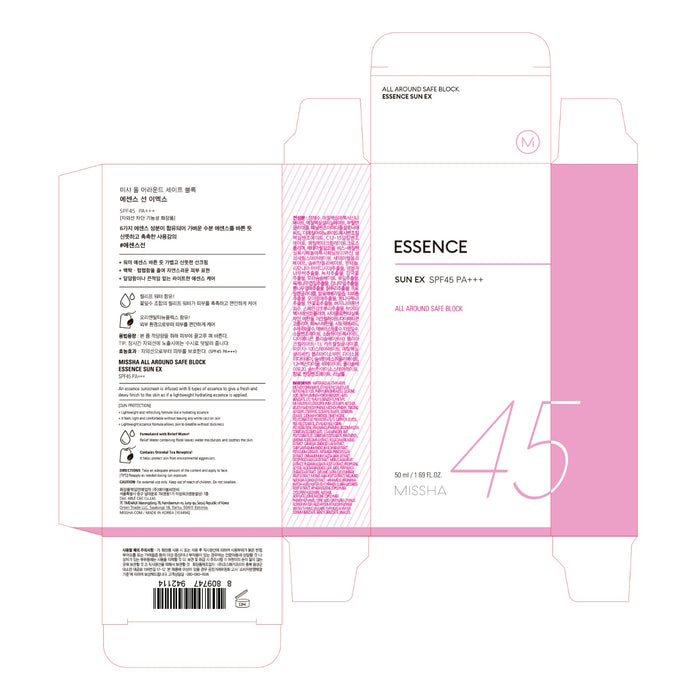 Protecteur Solaire All Around Safe Block Essence Sun Ex Spf45 Pa+++ - Missha - 2