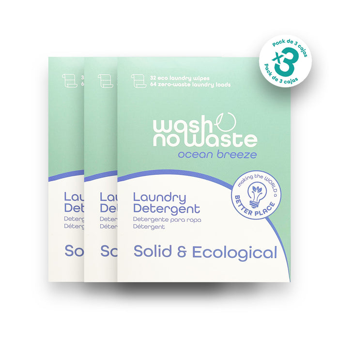 Détergent en bandes biodégradables - Brise Océanique - Lot de 3 - Wash No Waste - 1