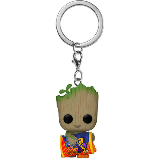 Porte-clés Pocket Pop Marvel Je suis Groot - Groot avec des Cheetos - Funko - 2